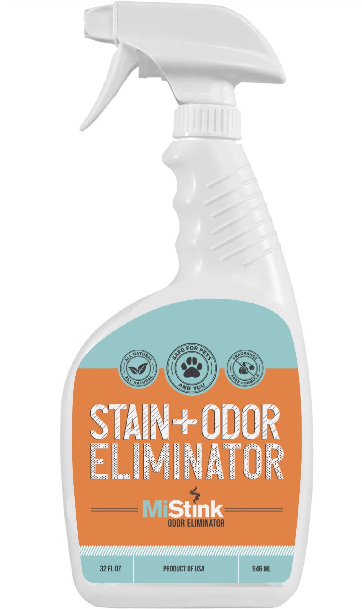 MiStink Pet Stain and Odor Eliminator – 32oz Spray Pet Odor Eliminator for Home – Pet Urine Enzyme Cleaner for Carpets, Furniture, Bed, Clothing – Fragrance-Free Odor and Stain Remover Spray - MiStink